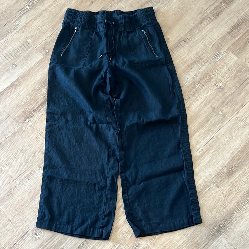 Athleta Cabo Linen Wide-Leg Pants with Zipper Pockets